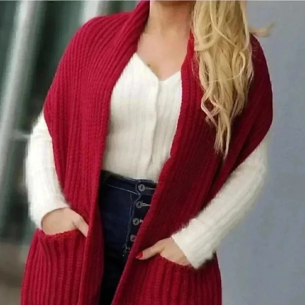 CASUAL DOLLZ Knit Scarf with Pockets -Muffler
